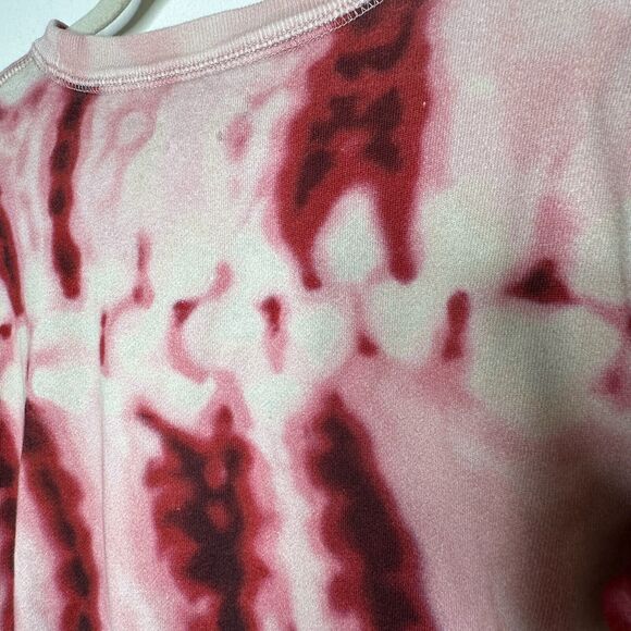 Isabel Etoile Marant Red Pink Tie Dye Velour Graphic Logo Long Sleeve Sweatshirt - Picture 7 of 13